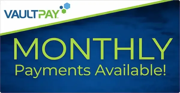 VaultPay monthly payments available banner.