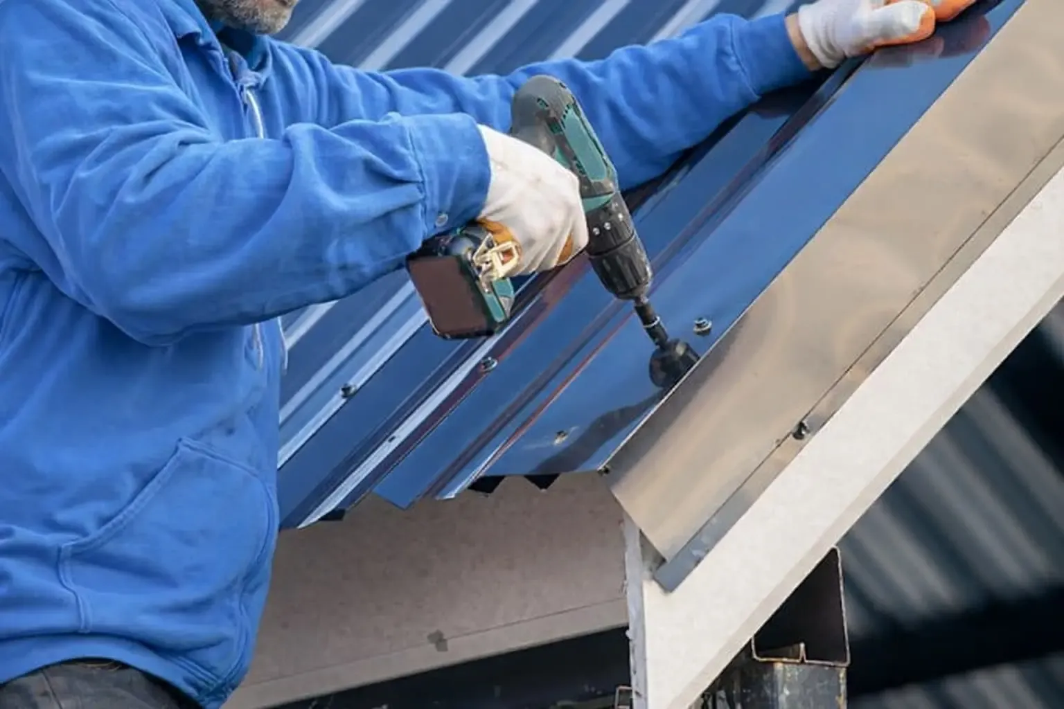 Metal roofing installation in progress on a Calgary home.