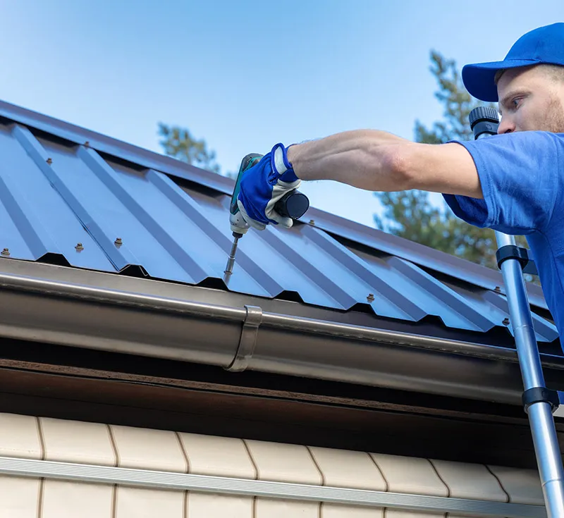 Metal roofing installation in progress on a Calgary home.